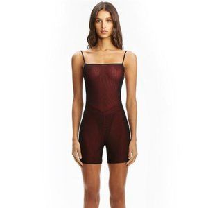 I.Am.Gia Ulric Playsuit Bodysuit - sheer black red